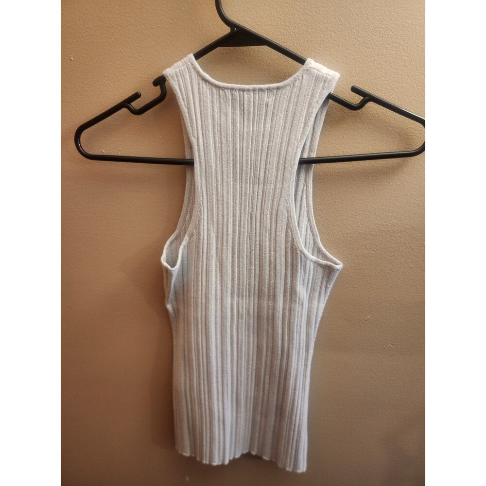 Madewell Top Signature Knit Cutaway Shimmer Knit Sleeveless Sweater Size XS NWT - Picture 3 of 4